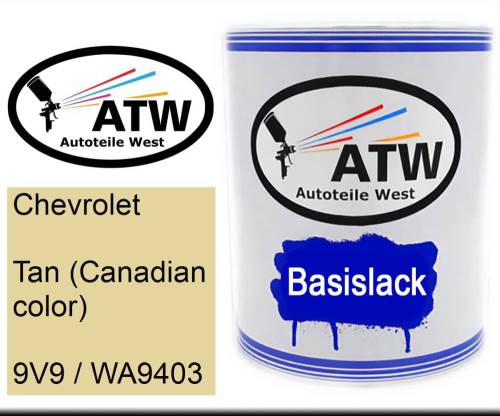 Chevrolet, Tan (Canadian color), 9V9 / WA9403: 1L Lackdose, von ATW Autoteile West.